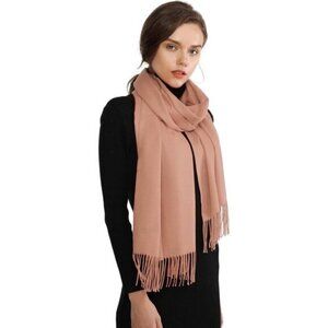 ⚡Women's Dull Peach Pashmina Evening Dress Bridesmaid Winter Warm Long Scarf